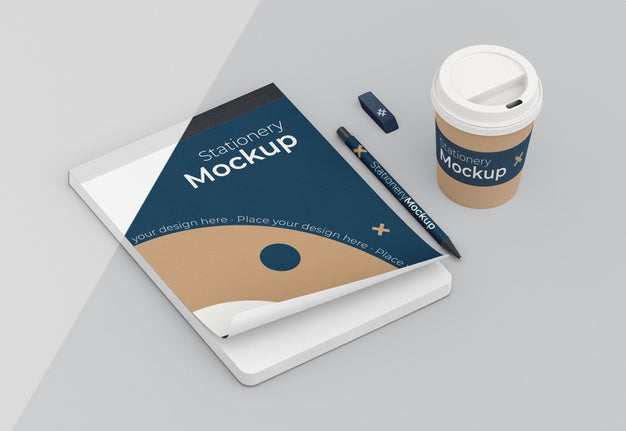 Minimal Stationery Objects Arrangement Psd