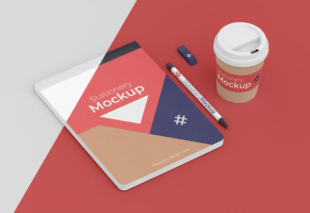 Minimal Stationery Objects Arrangement Psd