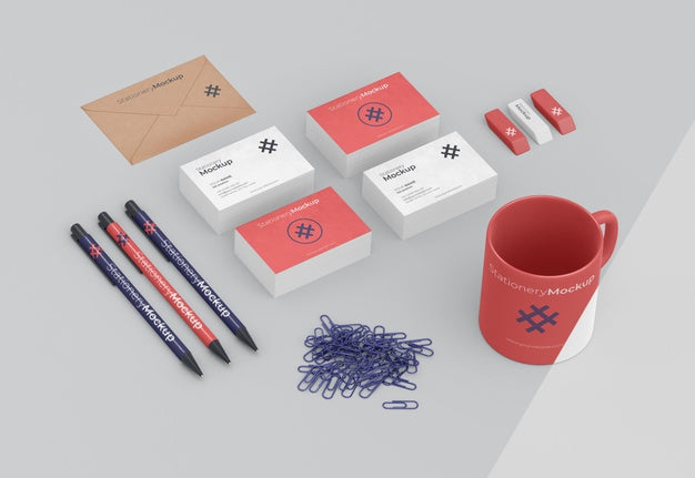 Minimal Stationery Objects Assortment Psd
