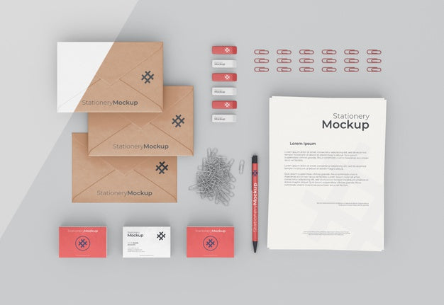 Minimal Stationery Objects Assortment Psd