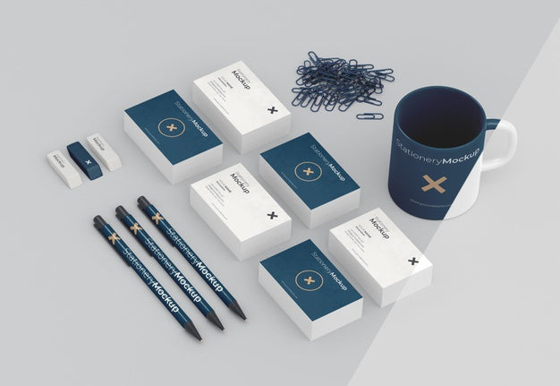 Minimal Stationery Objects Assortment Psd