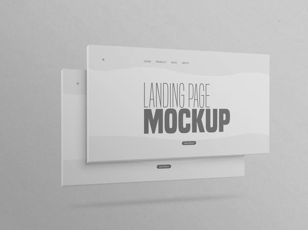 Minimal Two Clean Landing Page Website Mockup Psd