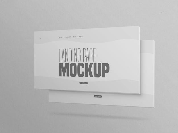 Minimal Two Clean Landing Page Website Mockup Psd