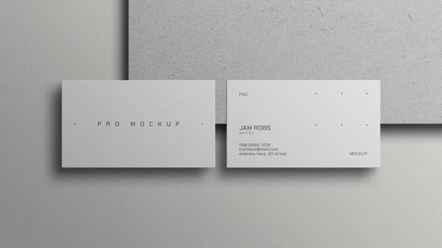 Minimal White Business Card Mockup Psd