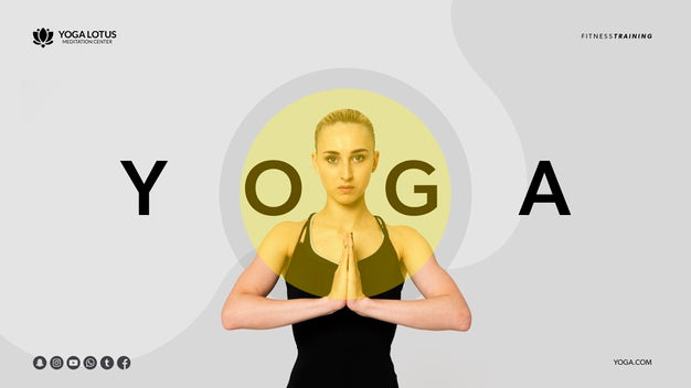 Minimal Yoga Pose With Woman Psd