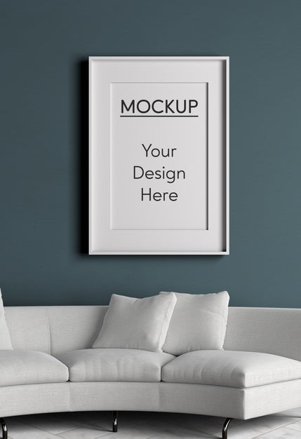 Minimalism Concept With White Couch Psd