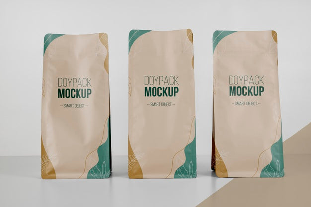 Minimalist Arrangement Of Doypack Mock-Up Psd