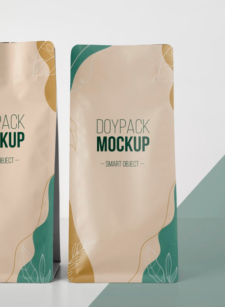 Minimalist Arrangement Of Doypack Mock-Up Psd