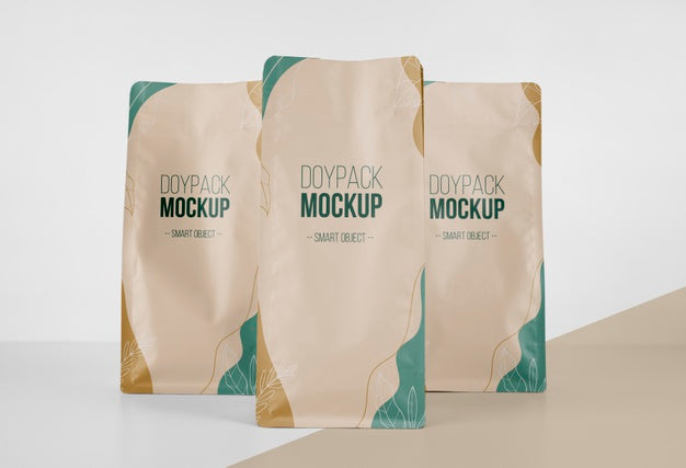 Minimalist Arrangement Of Doypack Mock-Up Psd