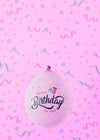 Minimalist Balloons With Blurred Confetti Background Psd