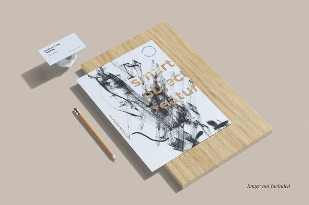 Minimalist Branding Mockup High Angle View Psd