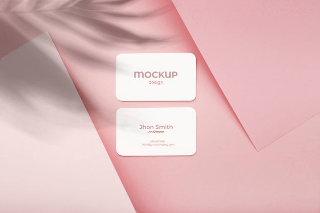 Minimalist Business Card Mockup Composition Made With Geometric Figures With Earth Colors Psd