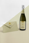 Minimalist Envelope And Champagne Bottle Mock-Up Psd