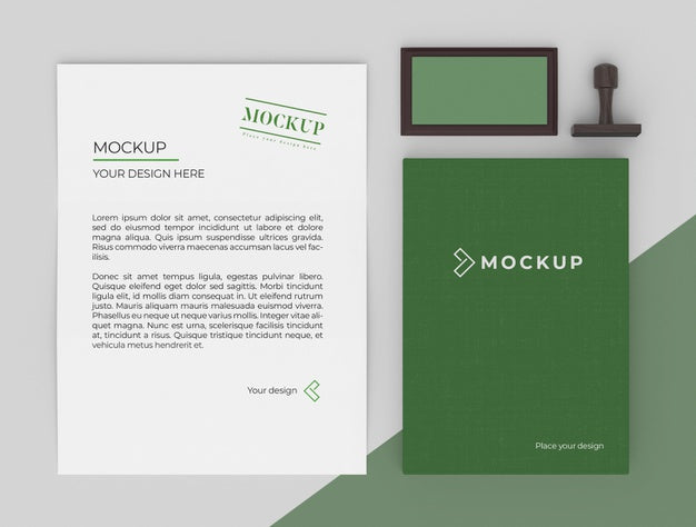 Minimalist Mock-Up Stationery Arrangement Psd