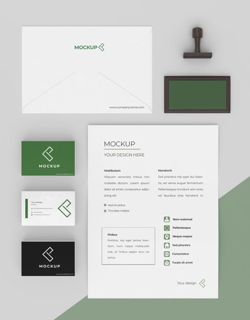 Minimalist Mock-Up Stationery Arrangement Psd