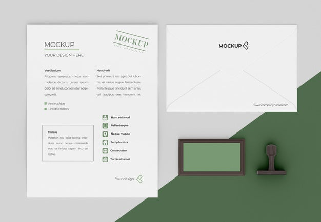 Minimalist Mock-Up Stationery Arrangement Psd