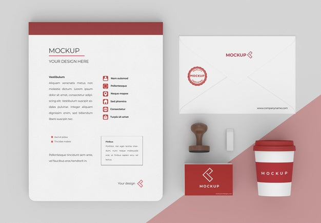 Minimalist Mock-Up Stationery Composition Psd