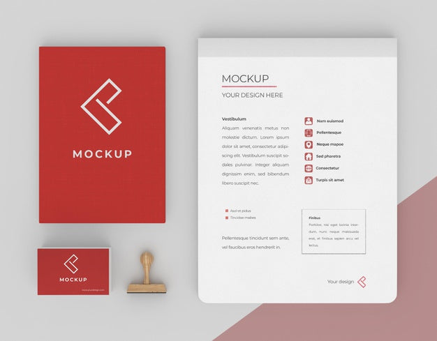 Minimalist Mock-Up Stationery Composition Psd