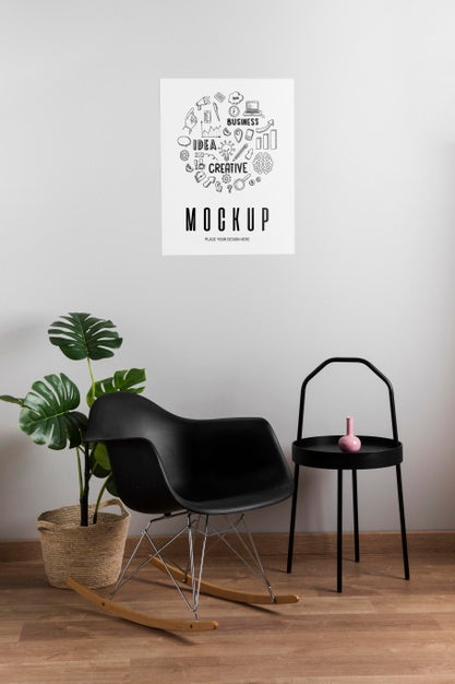 Minimalist Modern House Decor And Mock-Up Poster Psd