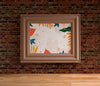 Minimalist Painting Frame Hanging On Brick Wall Psd