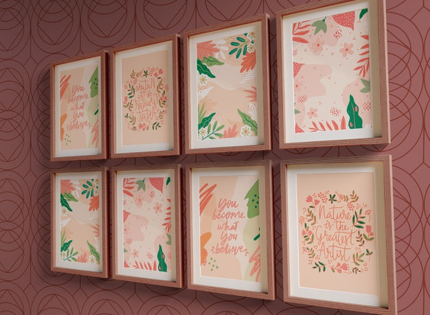 Minimalist Painting Frames With Empty Space Psd