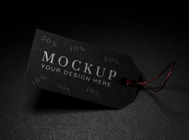 Minimalist Price Tag Black Friday Sales Mock-Up Psd