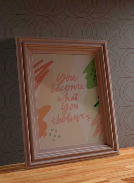 Minimalist Rose Frame Mock-Up Psd