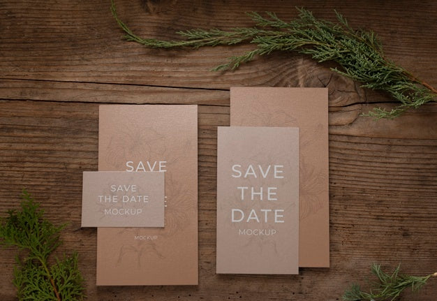 Minimalist Save The Date Stationary Mockup Psd