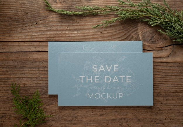 Minimalist Save The Date Stationary Mockup Psd