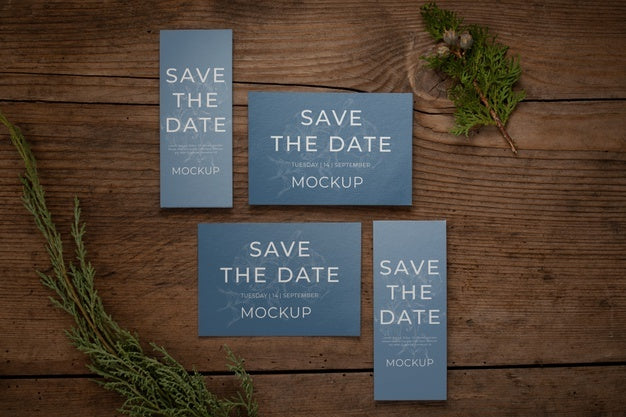 Minimalist Save The Date Stationary Mockup Psd