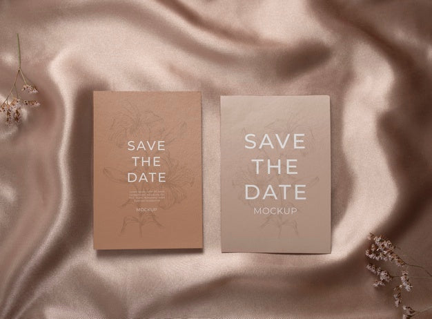 Minimalist Save The Date Stationary Mockup Psd
