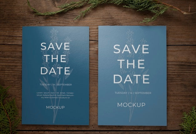 Minimalist Save The Date Stationary Mockup Psd