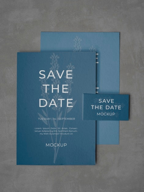 Minimalist Save The Date Stationary Mockup Psd