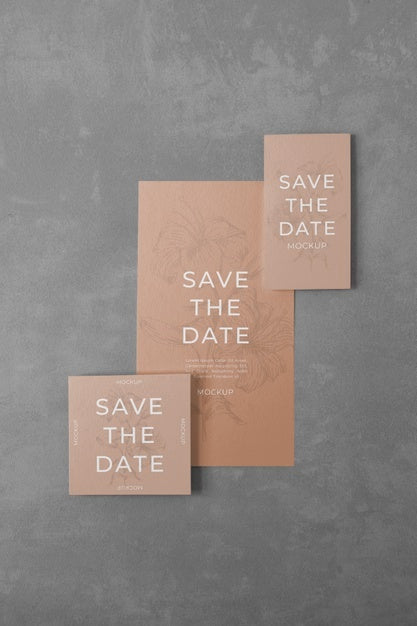 Minimalist Save The Date Stationary Mockup Psd