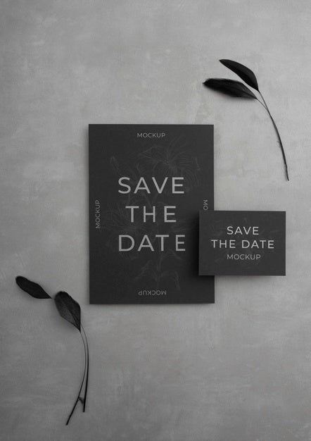 Minimalist Save The Date Stationary Mockup Psd