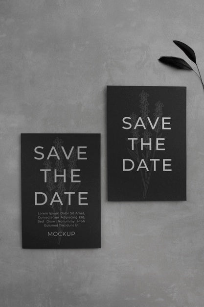 Minimalist Save The Date Stationary Mockup Psd