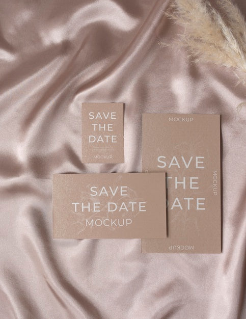 Minimalist Save The Date Stationary Mockup Psd