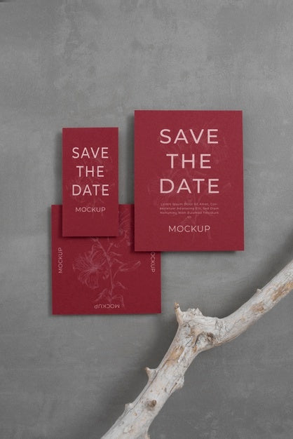 Minimalist Save The Date Stationary Mockup Psd