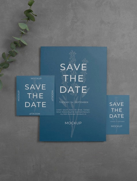 Minimalist Save The Date Stationary Mockup Psd