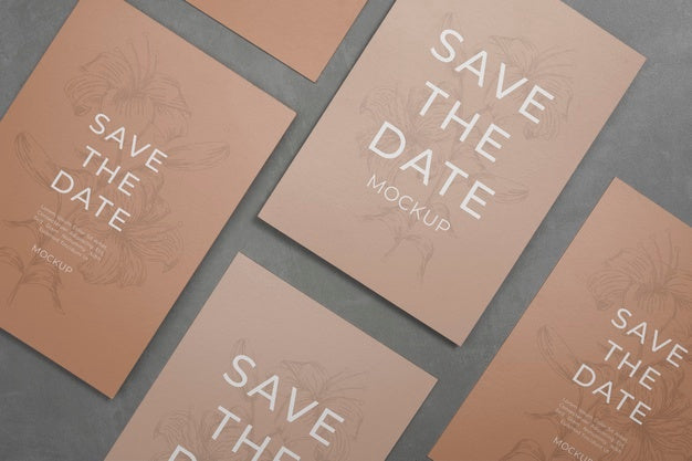 Minimalist Save The Date Stationary Mockup Psd