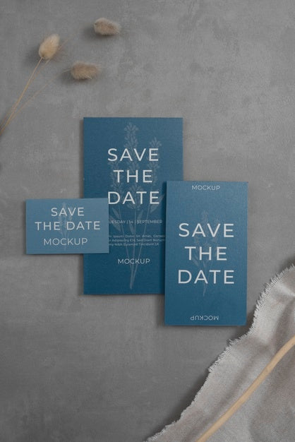 Minimalist Save The Date Stationary Mockup Psd