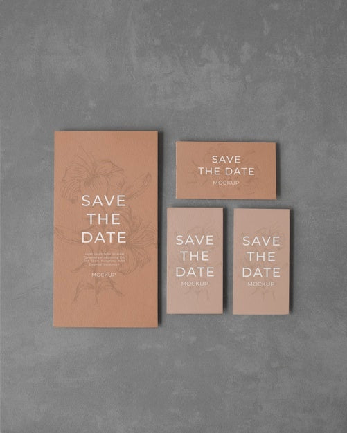 Minimalist Save The Date Stationary Mockup Psd