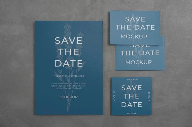 Minimalist Save The Date Stationary Mockup Psd