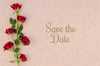 Minimalist Save The Date With Roses Psd