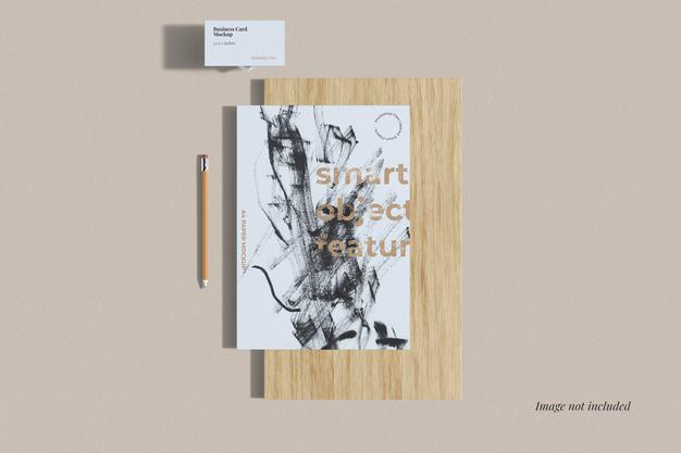 Minimalist Stationery Branding Mockup Top View Psd