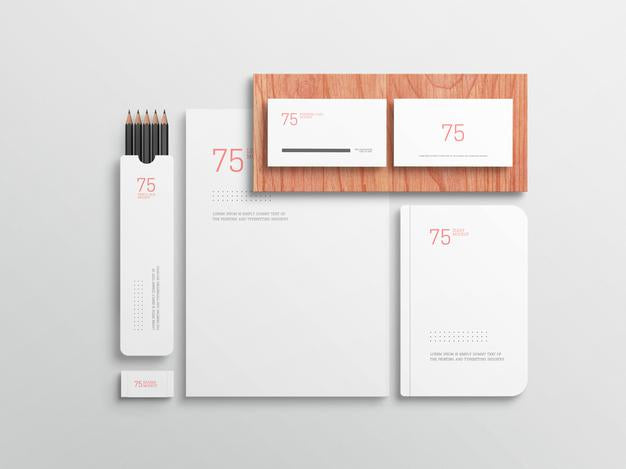 Minimalist White Stationary Set Mockup Psd