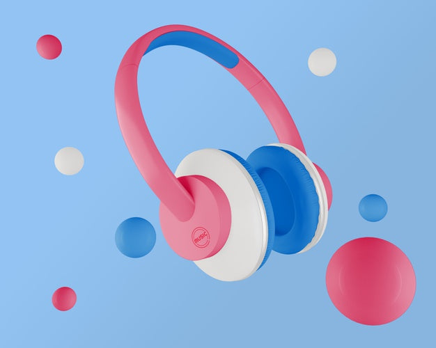 Minimalistic Arrangement With Headphones Psd