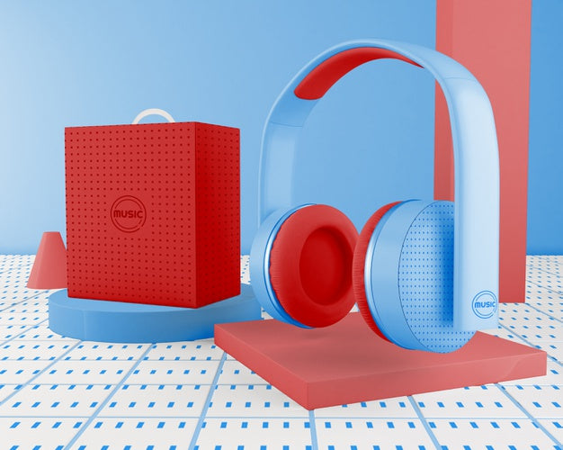 Minimalistic Arrangement With Headset Psd