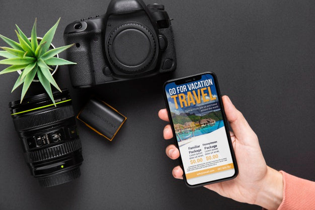 Mobile Beside Camera Devices Psd