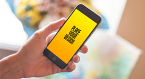 Mobile In Hand Smartphone Photo Mockup Psd